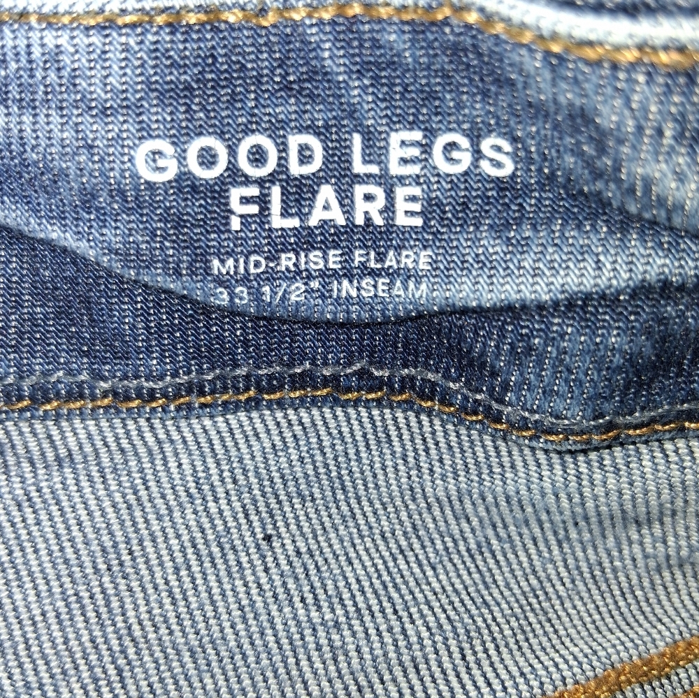 EUC Good American Size 6/28 Good Legs Mid Rise Flare Blue Jeans!! - Picture 15 of 16